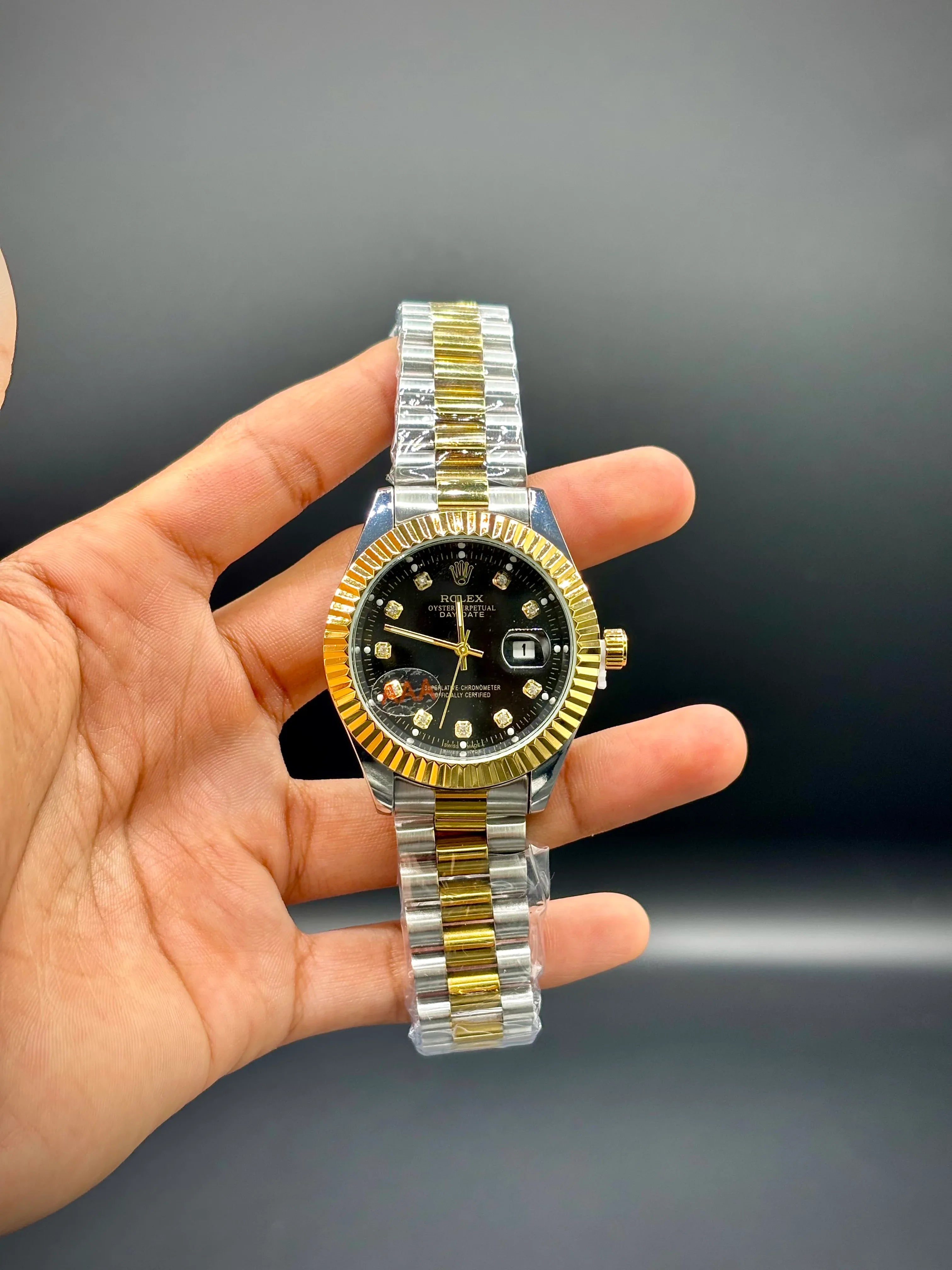 Black Dial Two-Tone Chain Watch – Datejust 41 - elapse