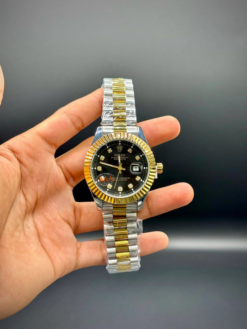 Black Dial Two-Tone Chain Watch – Datejust 41 - elapse