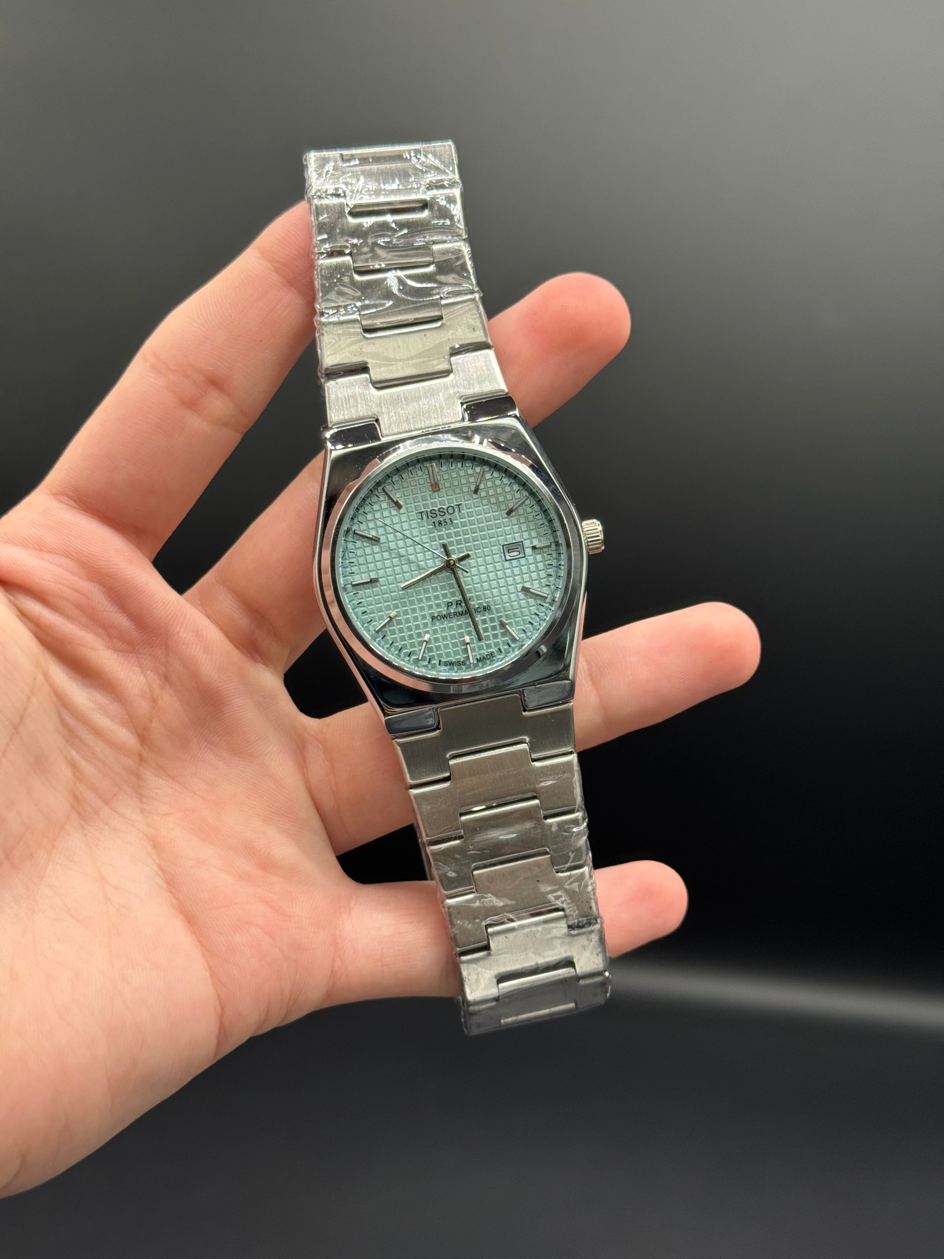 Tiffany Blue Dial Classic Style | Silver Stainless Steel Bracelet | Slim Elegant Case | Date Function