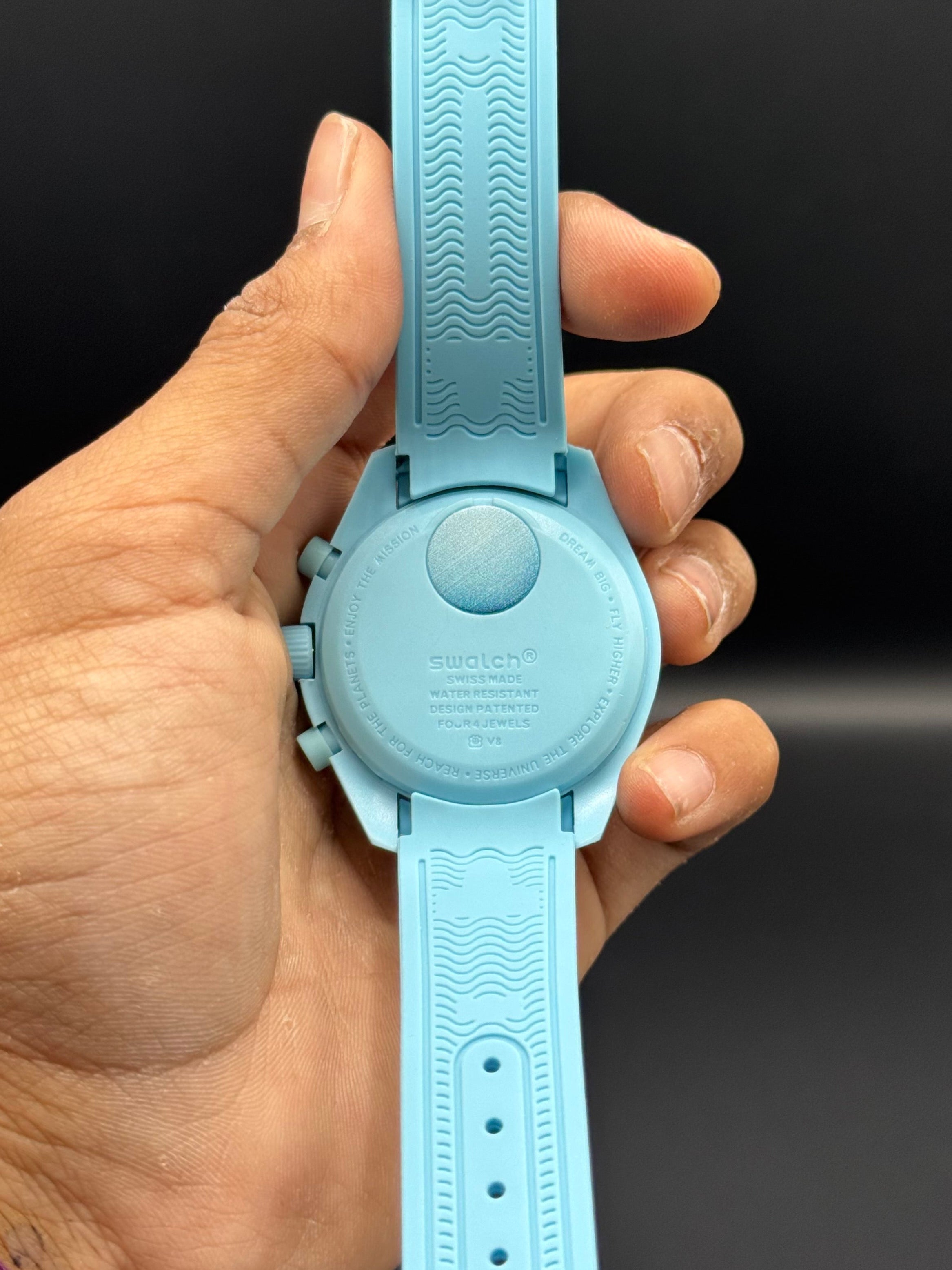 Ice Blue Dial Chronograph Style | Quartz Movement | White Silicone Strap | Lightweight Comfort | Bold Sport-Luxury Design