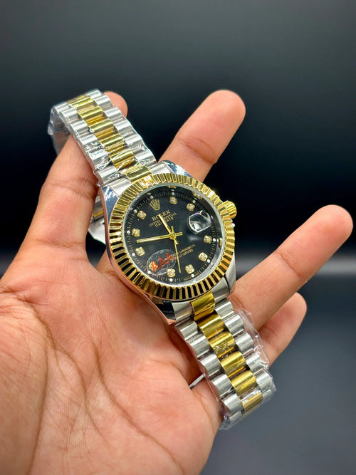 Black Dial Two-Tone Chain Watch – Datejust 41 - elapse