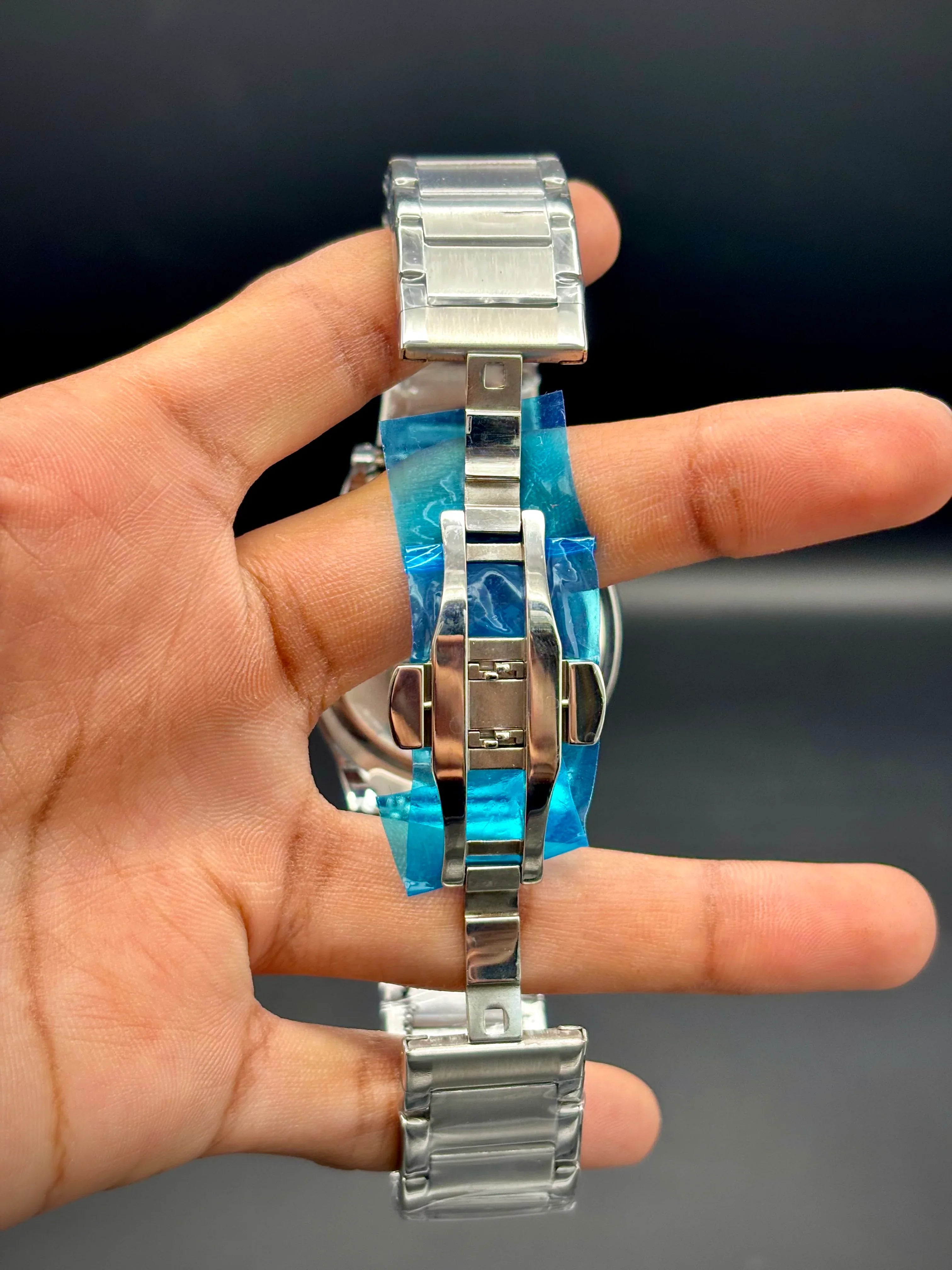 Audemars Piguet–Inspired Royal Oak – Black Dial with Silver Bracelet - elapse