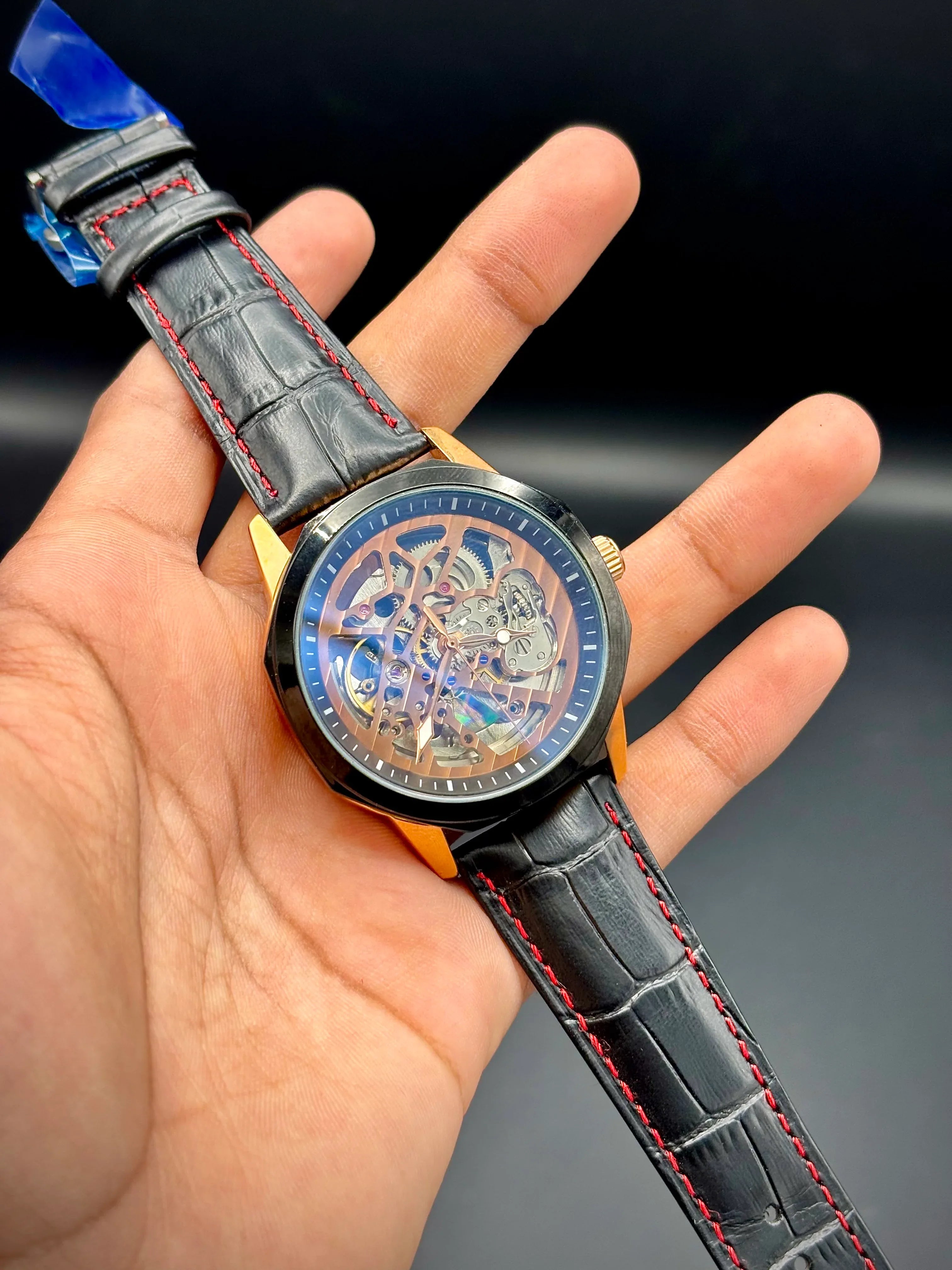 Haiqin Open Machinery-Black Leather Strap - Fully Automatic - elapse