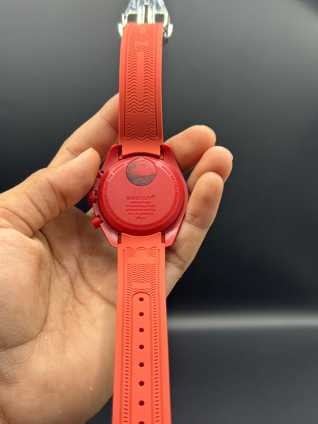Black & Red Dial Chronograph Style | Quartz Movement | Black Silicone Strap | Lightweight Comfort | Bold Sport-Luxury Design