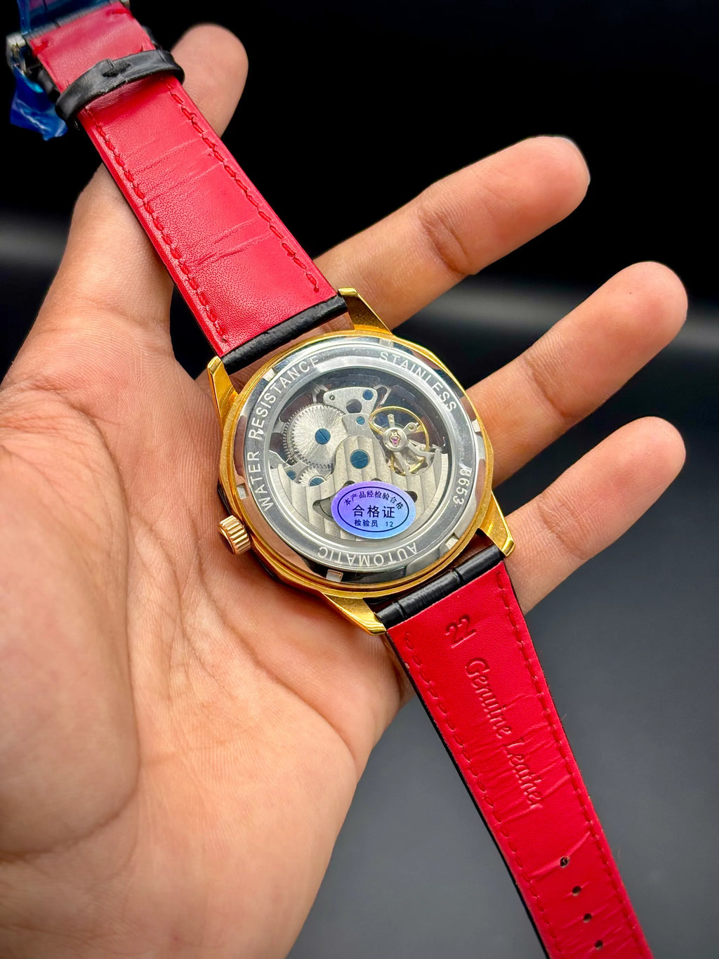 Haiqin Open Machinery-Black Leather Strap - Fully Automatic - elapse