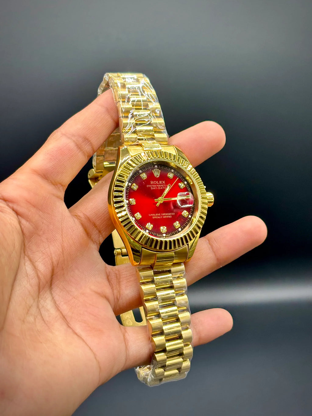 Red Dial Golden Chain Watch – Datejust 41 - elapse