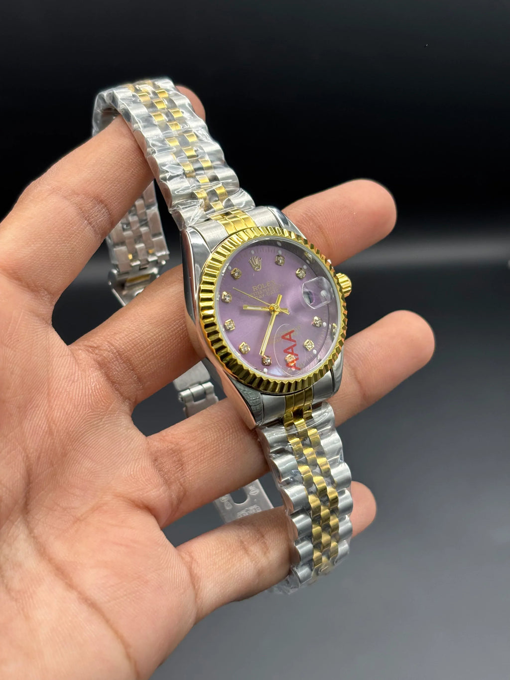 Rolex Datejust 31 – Two-Tone Everose Gold & Steel with Lavender Roman/Diamond Dial - elapse