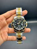 Black Dial Submariner Style Watch – Two-Tone Bracelet (41 mm) - elapse