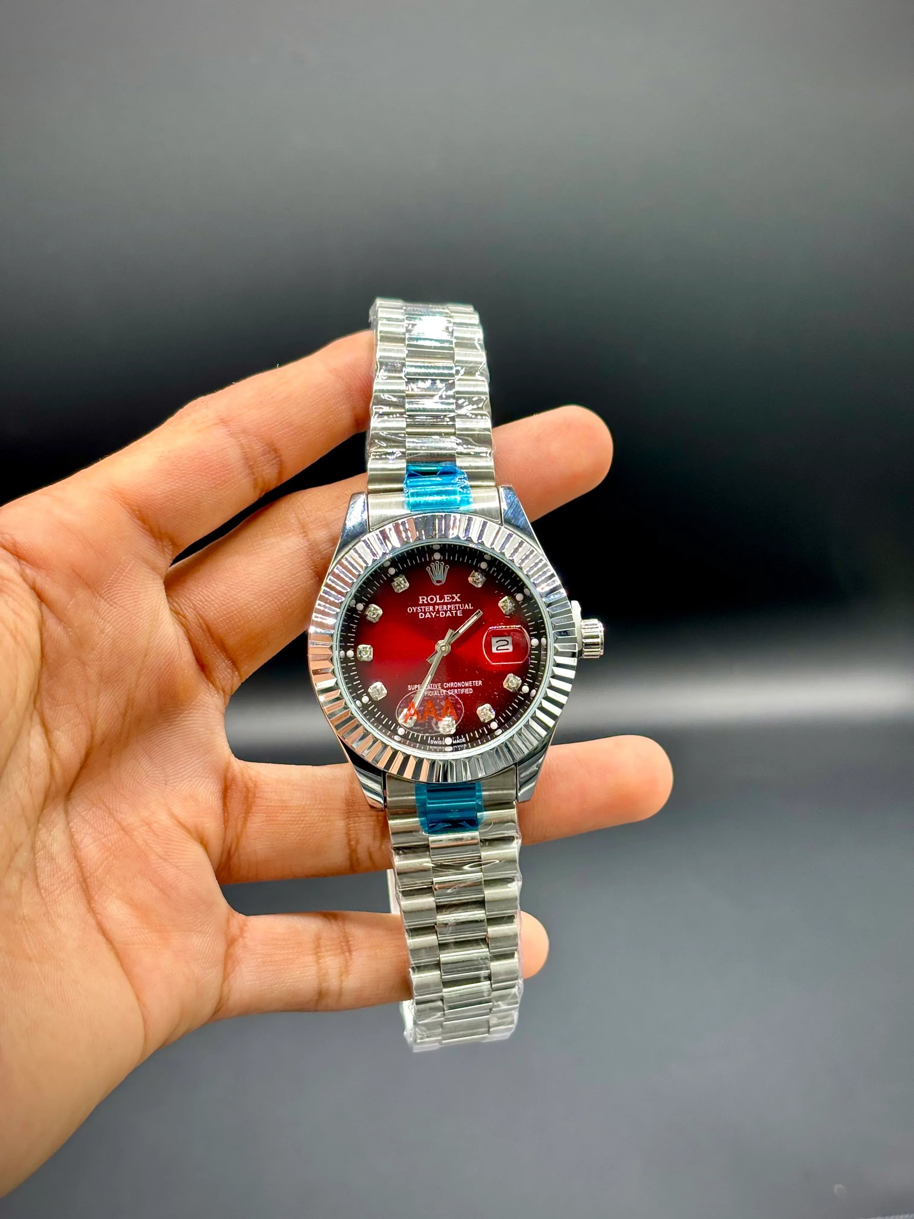 Red Dial Silver Chain Watch – Datejust 41 - elapse