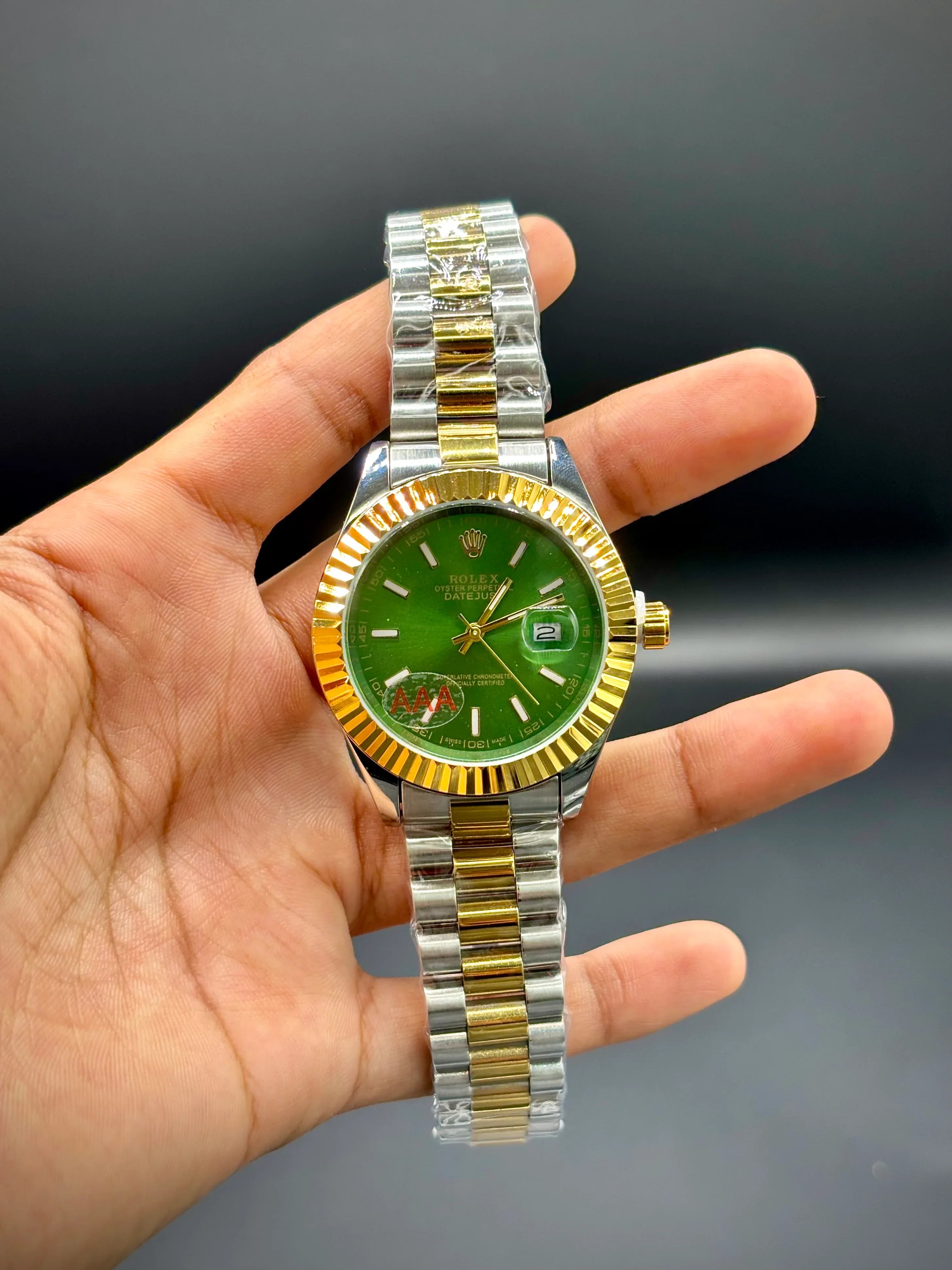 Green Dial Two-Tone Chain Watch – Datejust 41 - elapse