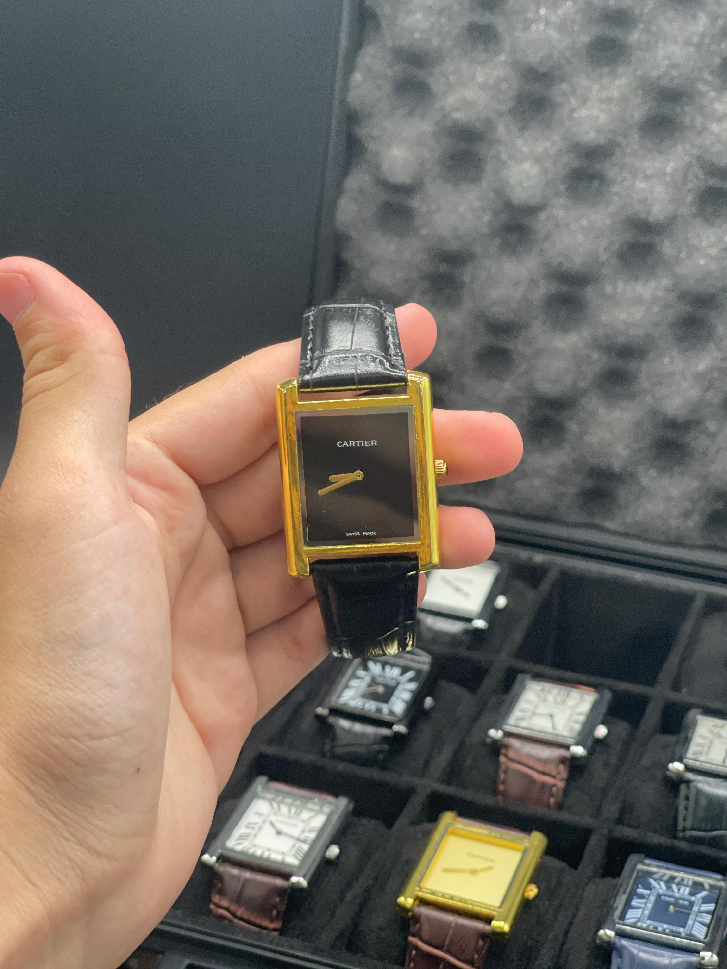 Cartier Tank - Golden Casing - Black Dial