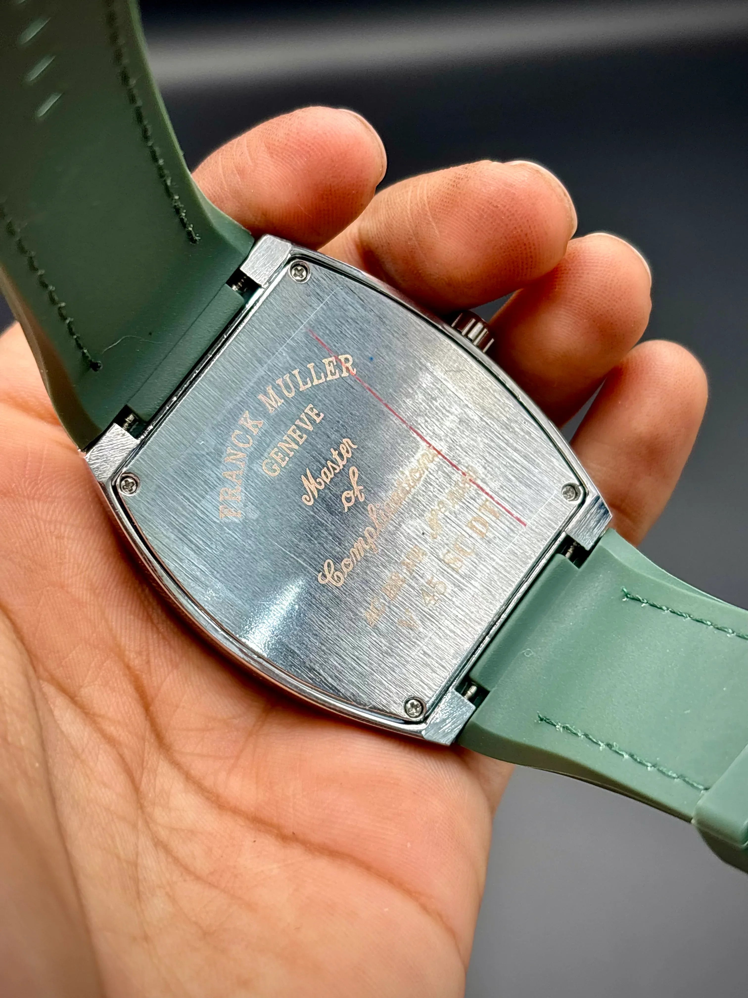 Franck Muller – Green Dial with Silver Case & Green Leather Strap - elapse