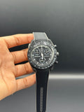 Black Dial Chronograph Style | Quartz Movement | Black Silicone Strap | Lightweight Comfort | Bold Sport-Luxury Design