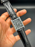 Cartier Tank – Black Dial with Black Leather Strap - elapse