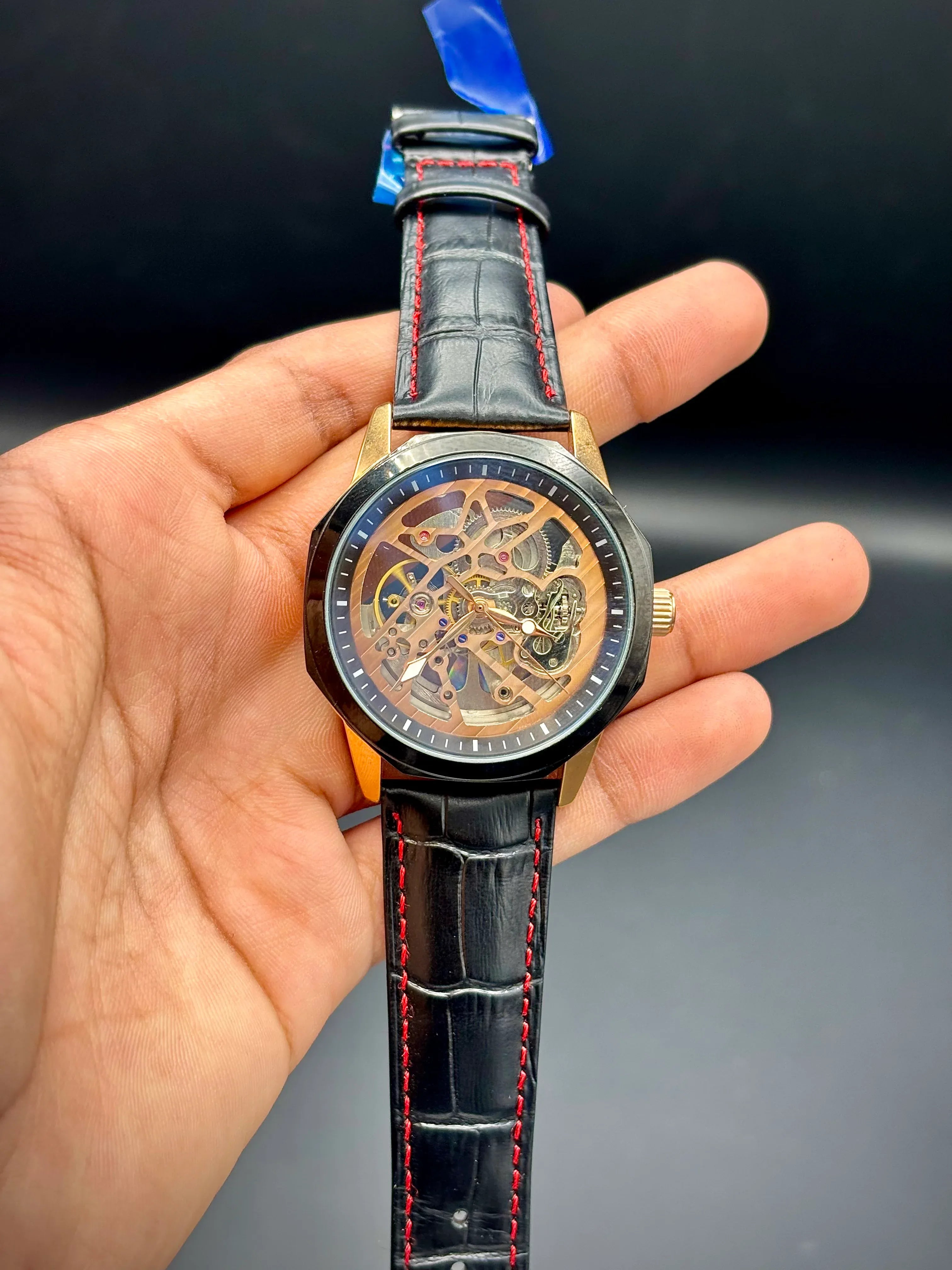 Haiqin Open Machinery-Black Leather Strap - Fully Automatic - elapse
