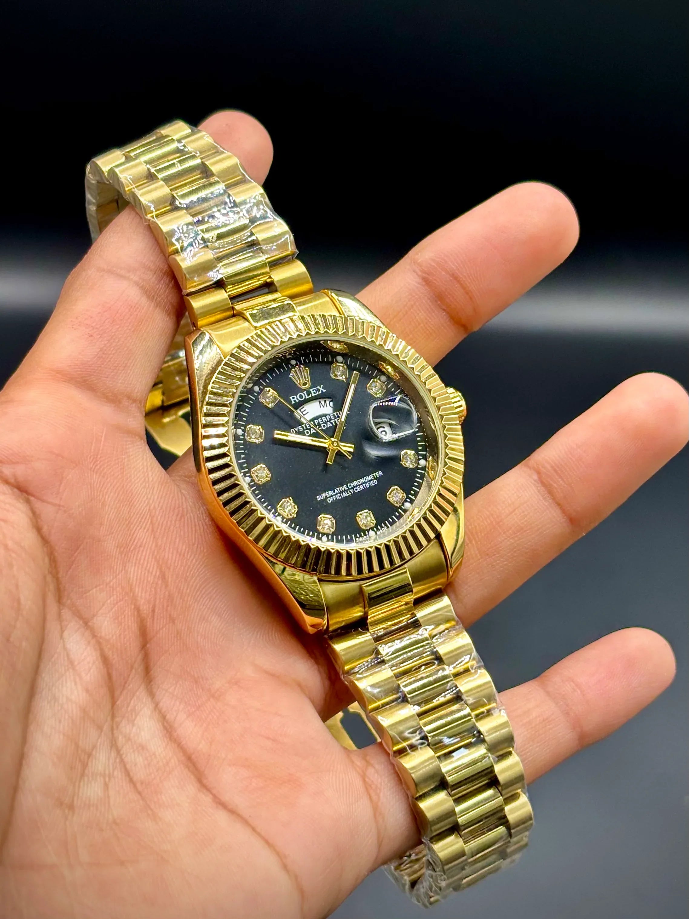 Black Dial Golden Chain Watch – Datejust 41 - elapse