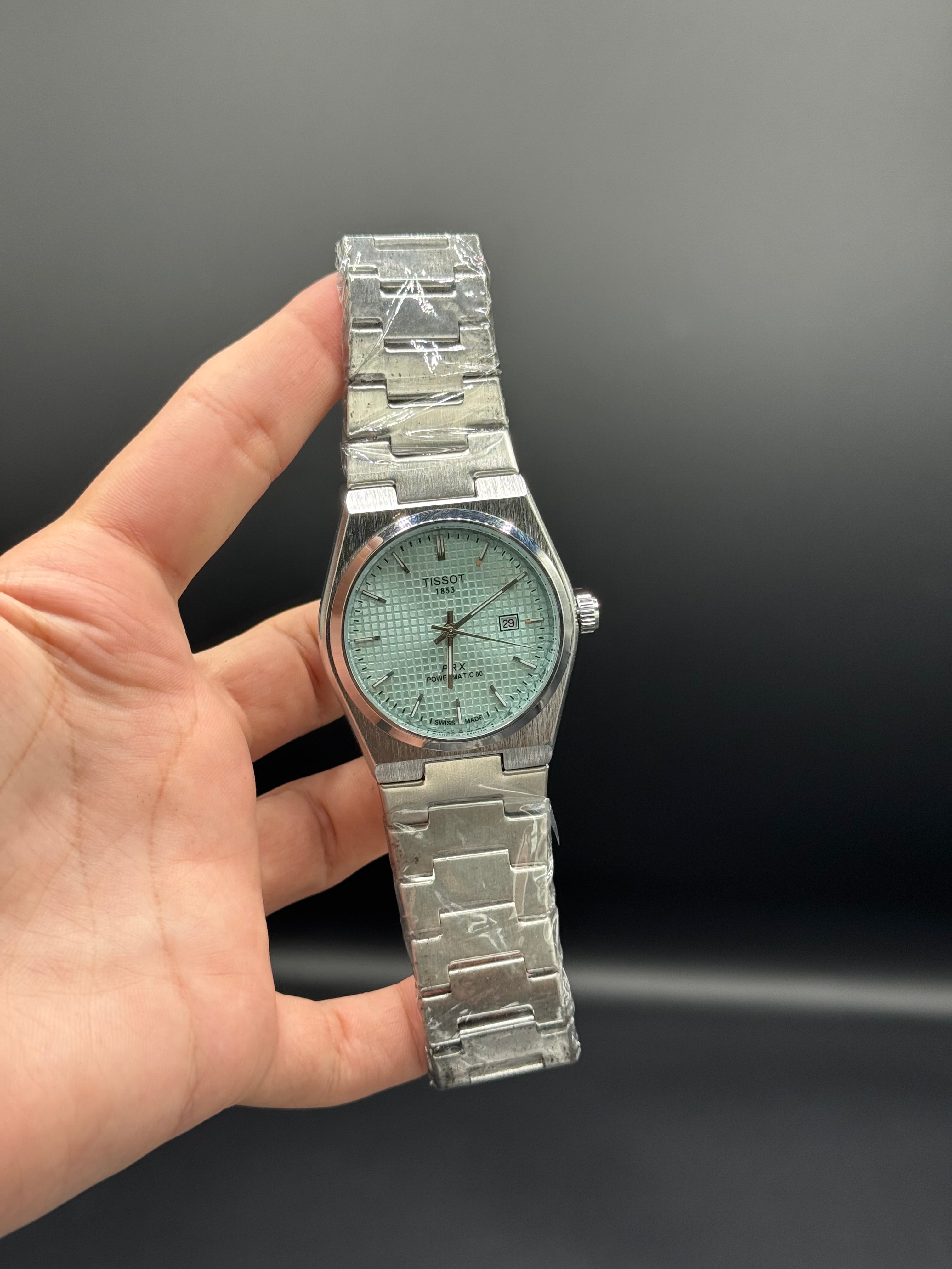 Tiffany Blue Dial Semi-Automatic Style | Silver Stainless Steel Bracelet | Transparent Back | Visible Movement | Clean Luxury Design