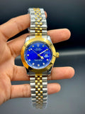 Blue Dial Datejust Style Watch – Two-Tone Bracelet (41 mm) - elapse