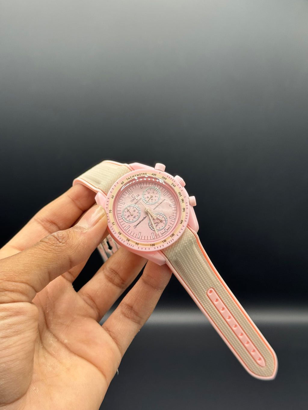 Pink Dial Chronograph Style | Quartz Movement | Pink Silicone Strap | Lightweight Comfort | Bold Sport-Luxury Design