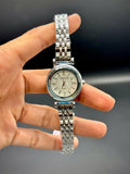 Bubble Time Luxe Silver Watch – Shimmering White Dial with Crystal Accents - elapse