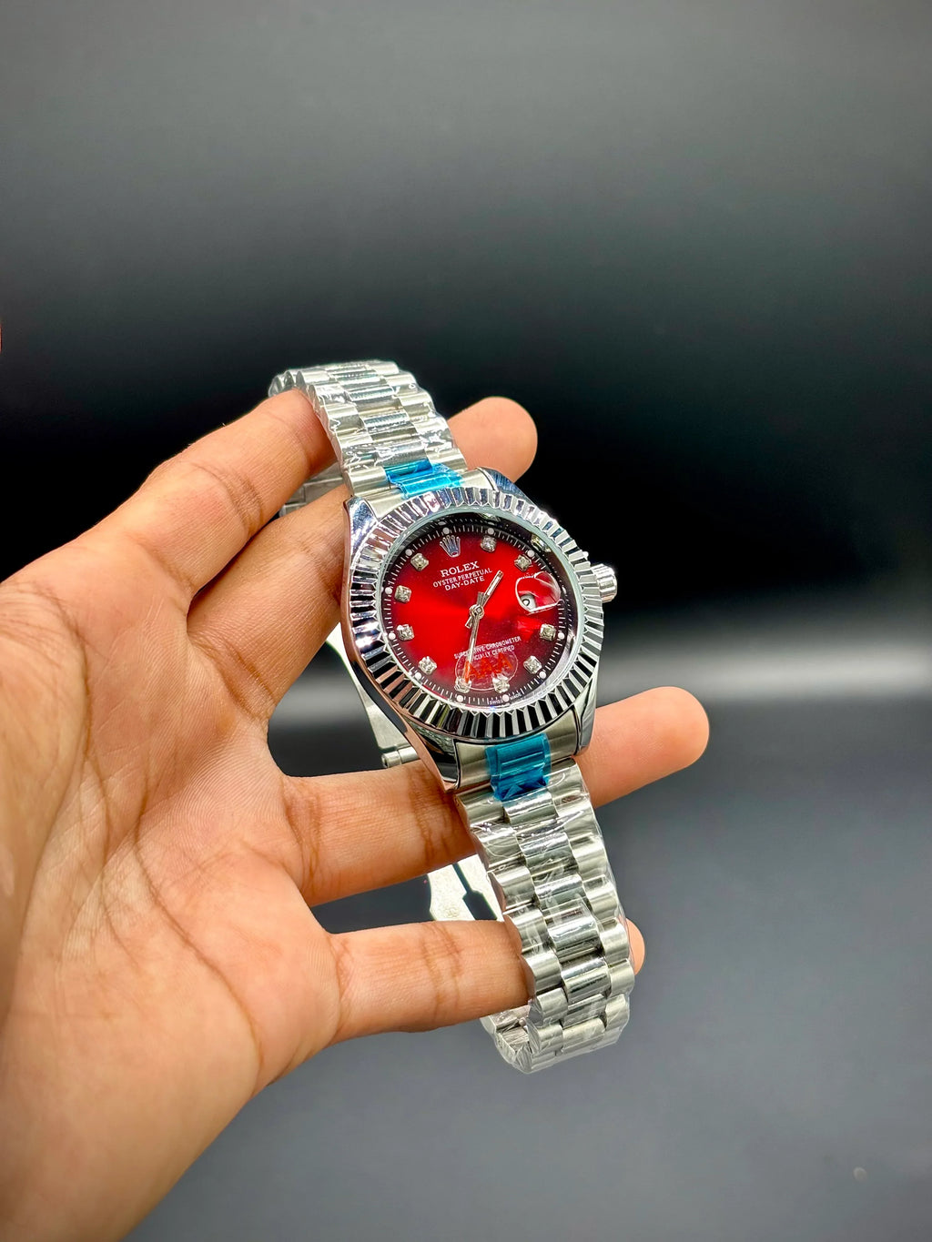 Red Dial Silver Chain Watch – Datejust 41 - elapse
