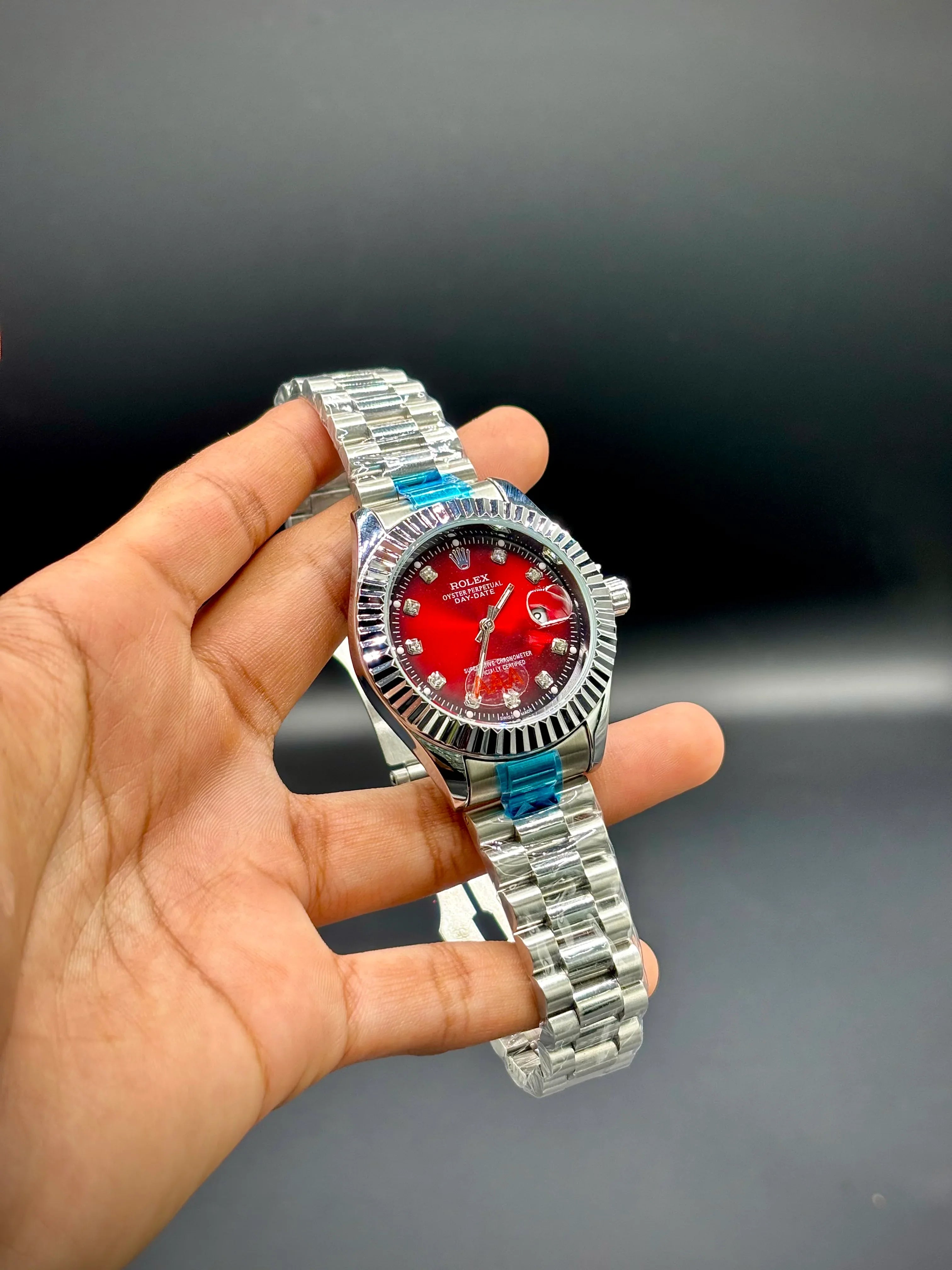 Red Dial Silver Chain Watch – Datejust 41 - elapse