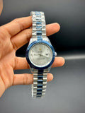 White Dial Datejust Style Watch – Two-Tone Blue & Silver Bracelet (41 mm) - elapse