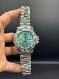 Submariner Style Watch - Ice Blue Dial - Silver Stainless Steel Strap - Rotating Bezel - Date Display -