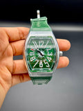 Franck Muller – Green Dial with Silver Case & Green Leather Strap - elapse