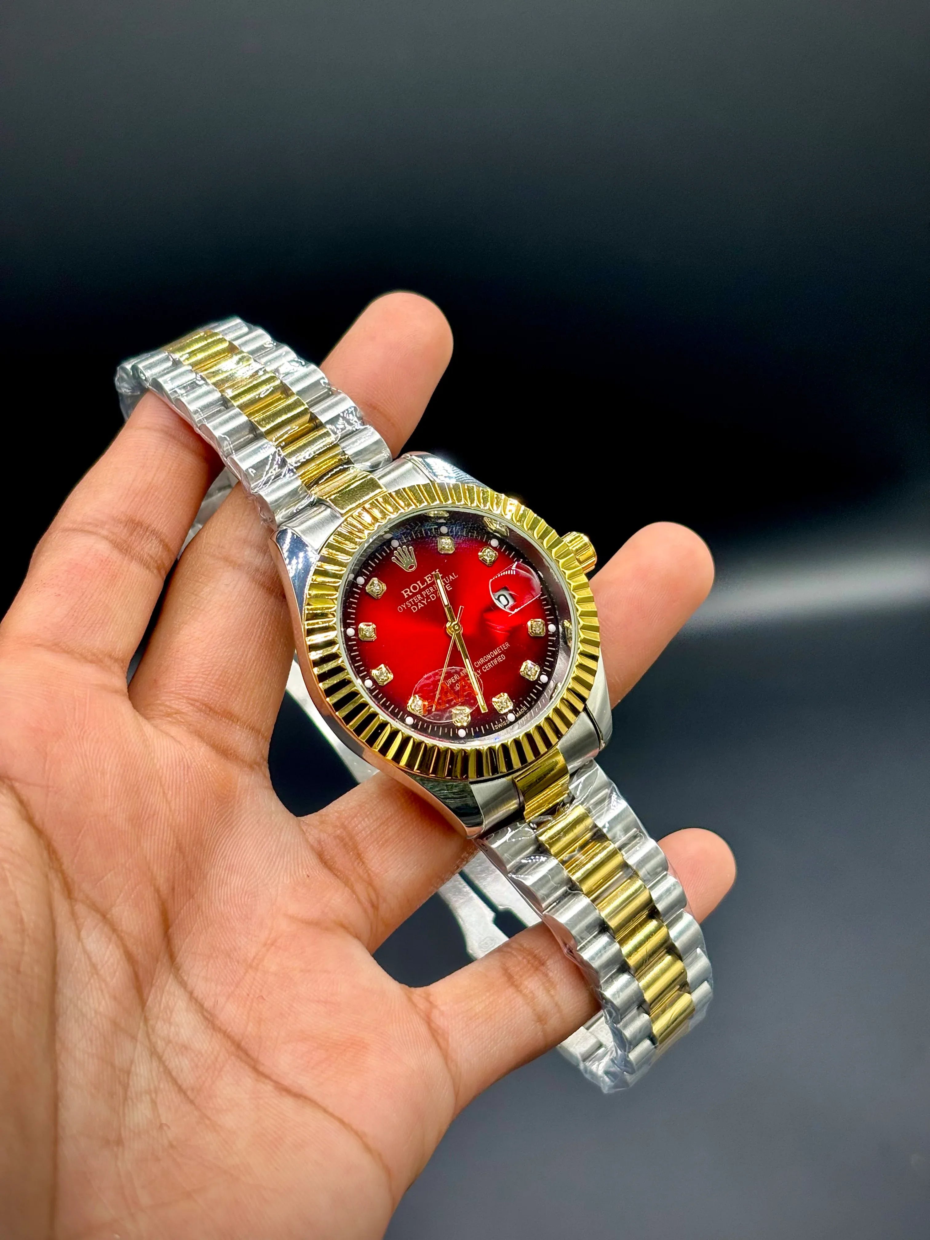 Gold Red Dial Two-Tone Chain Watch – Datejust 41 - elapse