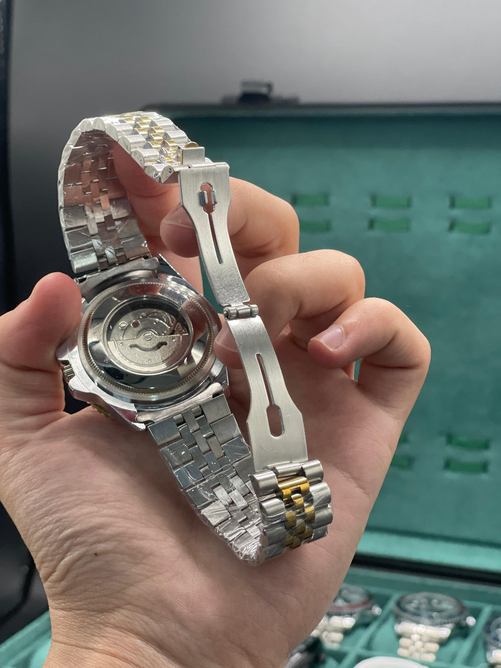 Two-Tone Semi Automatic GMT Watch - Exhibition Caseback