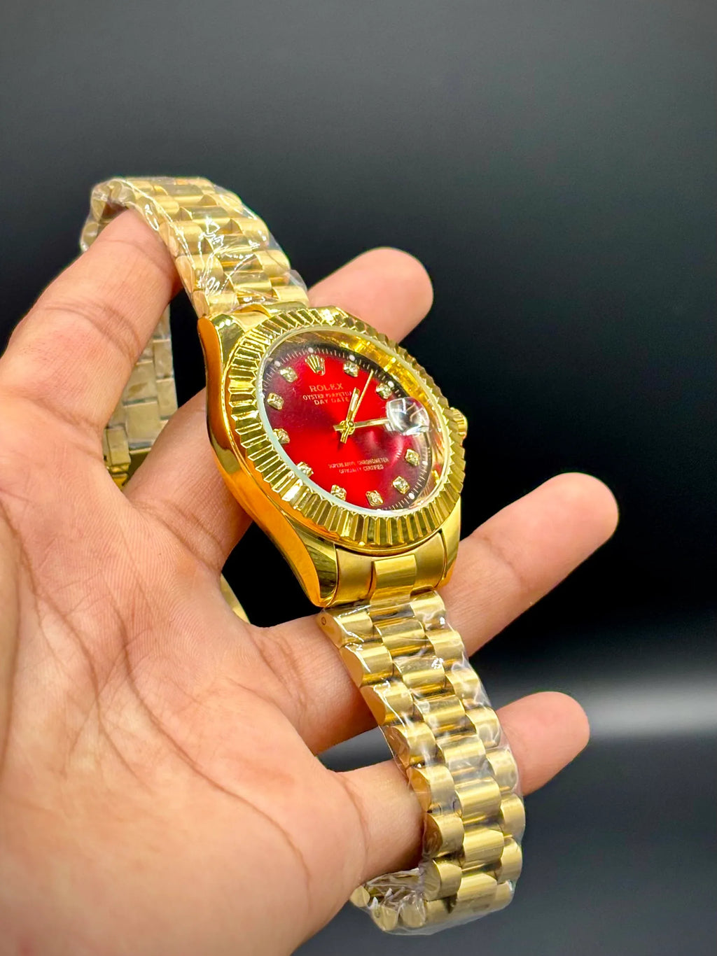 Red Dial Golden Chain Watch – Datejust 41 - elapse