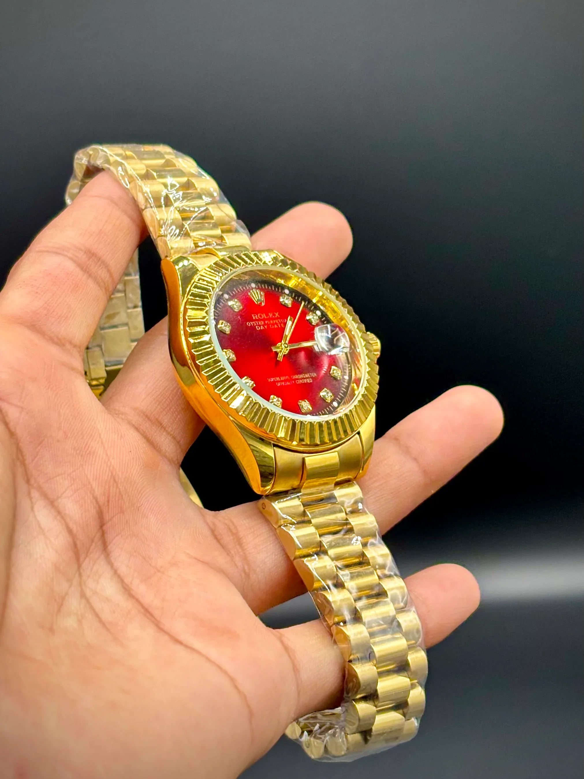 Red Dial Golden Chain Watch – Datejust 41 - elapse