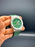 Hublot – Green Dial with Silver Case & Green Leather Strap - elapse