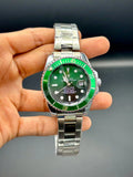 Green Dial Silver Submariner Style Watch – 41 mm - elapse