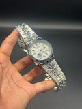 White Dial Land-Dweller Inspired | Sem Automatic Machinery |Silver Stainless Steel Chain | Honeycomb Texture | Date Display