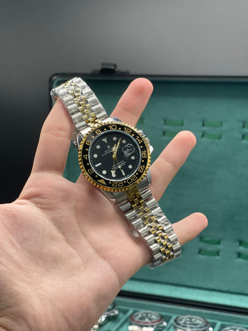 Two-Tone Semi Automatic GMT Watch - Exhibition Caseback