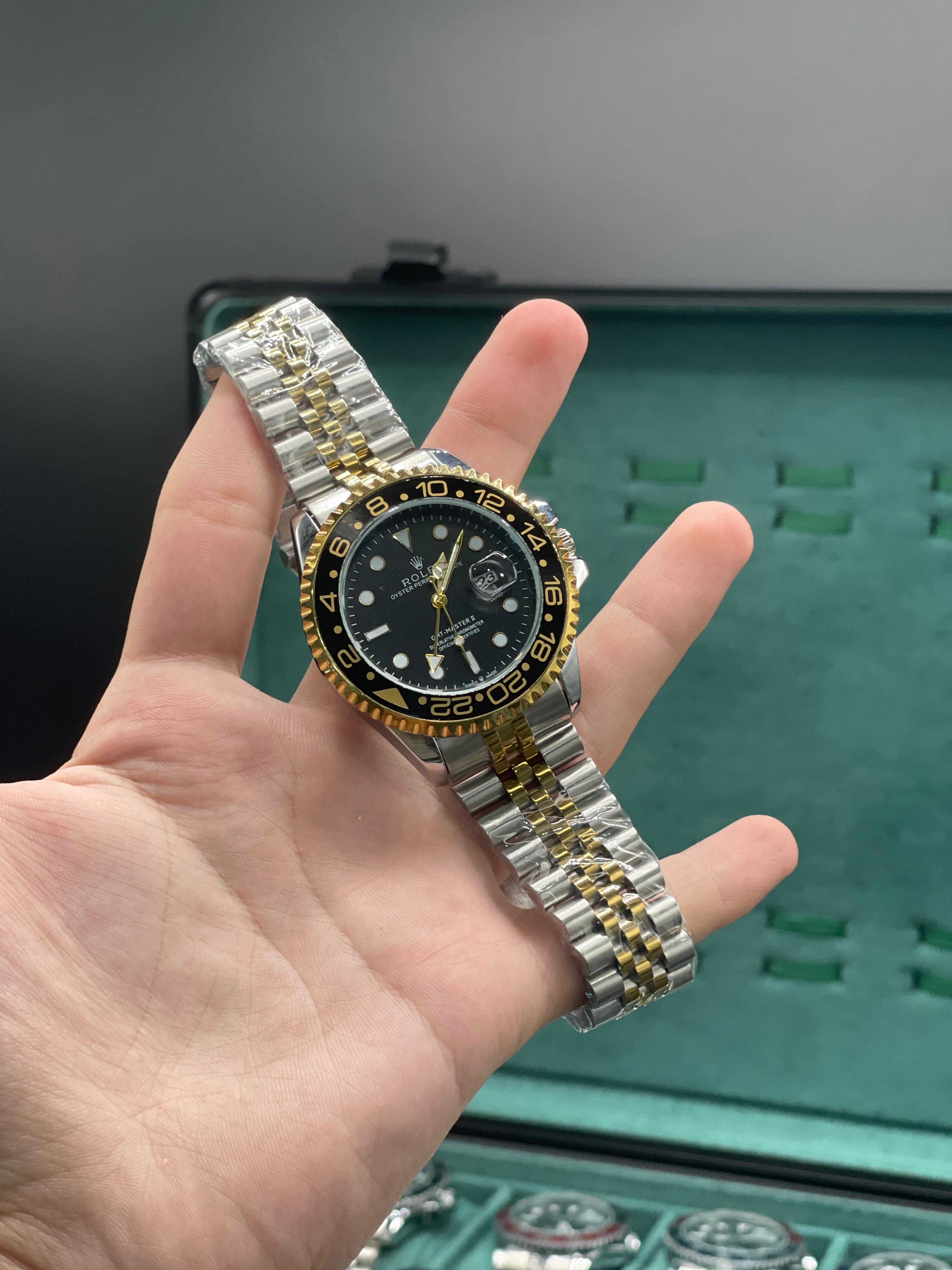 Two-Tone Semi Automatic GMT Watch - Exhibition Caseback