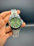 Green Dial GMT Style Watch – Silver Bracelet (41 mm) - elapse
