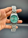 Turquoise Dial Oyster Style Watch – All-Silver Bracelet (41 mm) - elapse