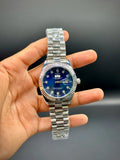 Blue Dial Silver Chain Watch – Datejust 41 - elapse