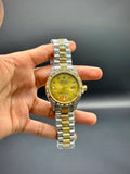 Gold Dial Two-Tone Chain Watch with Crystal Bezel – Datejust 41 - elapse