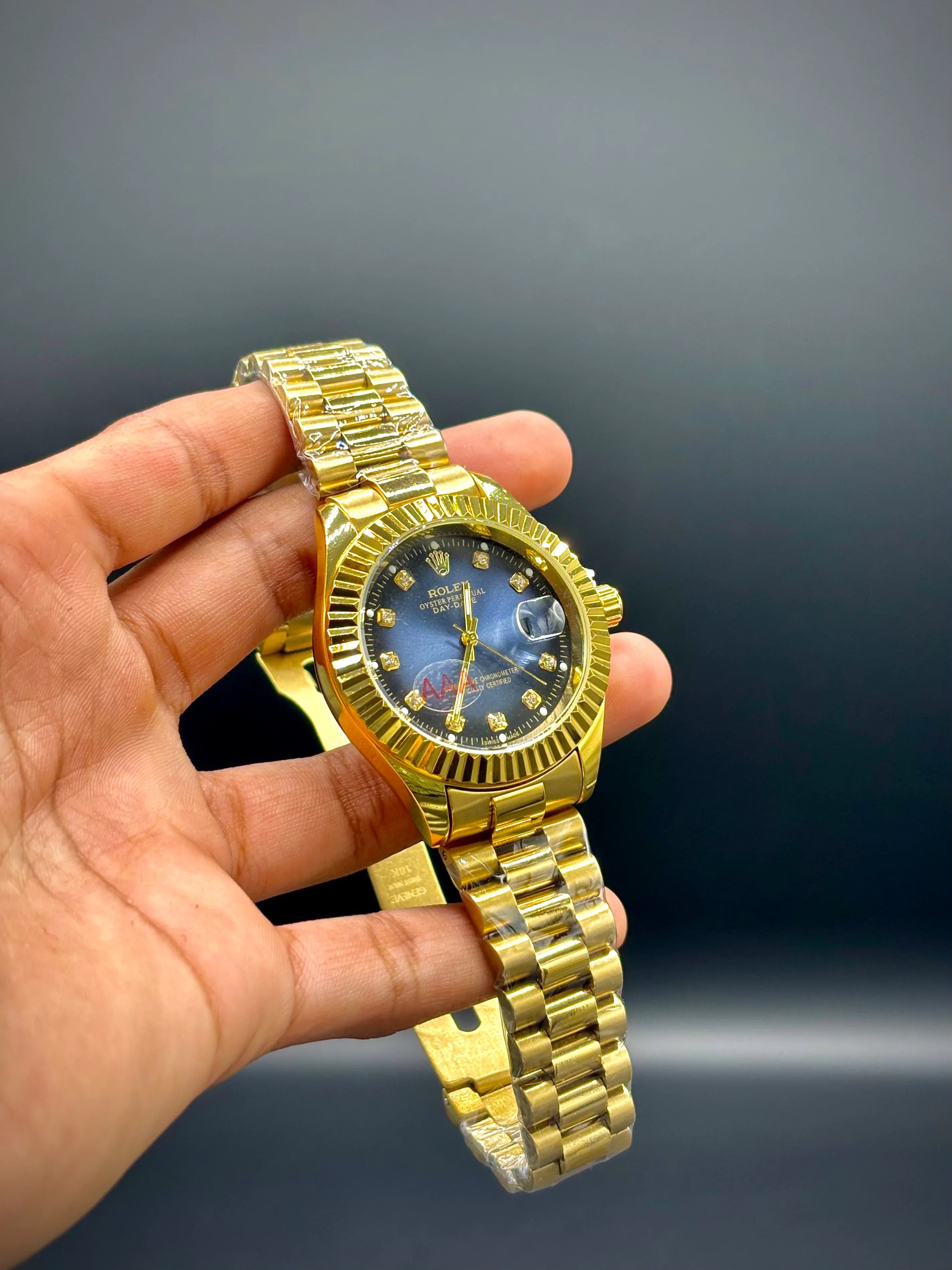 Blue Dial Golden Chain Watch – Datejust 41 - elapse