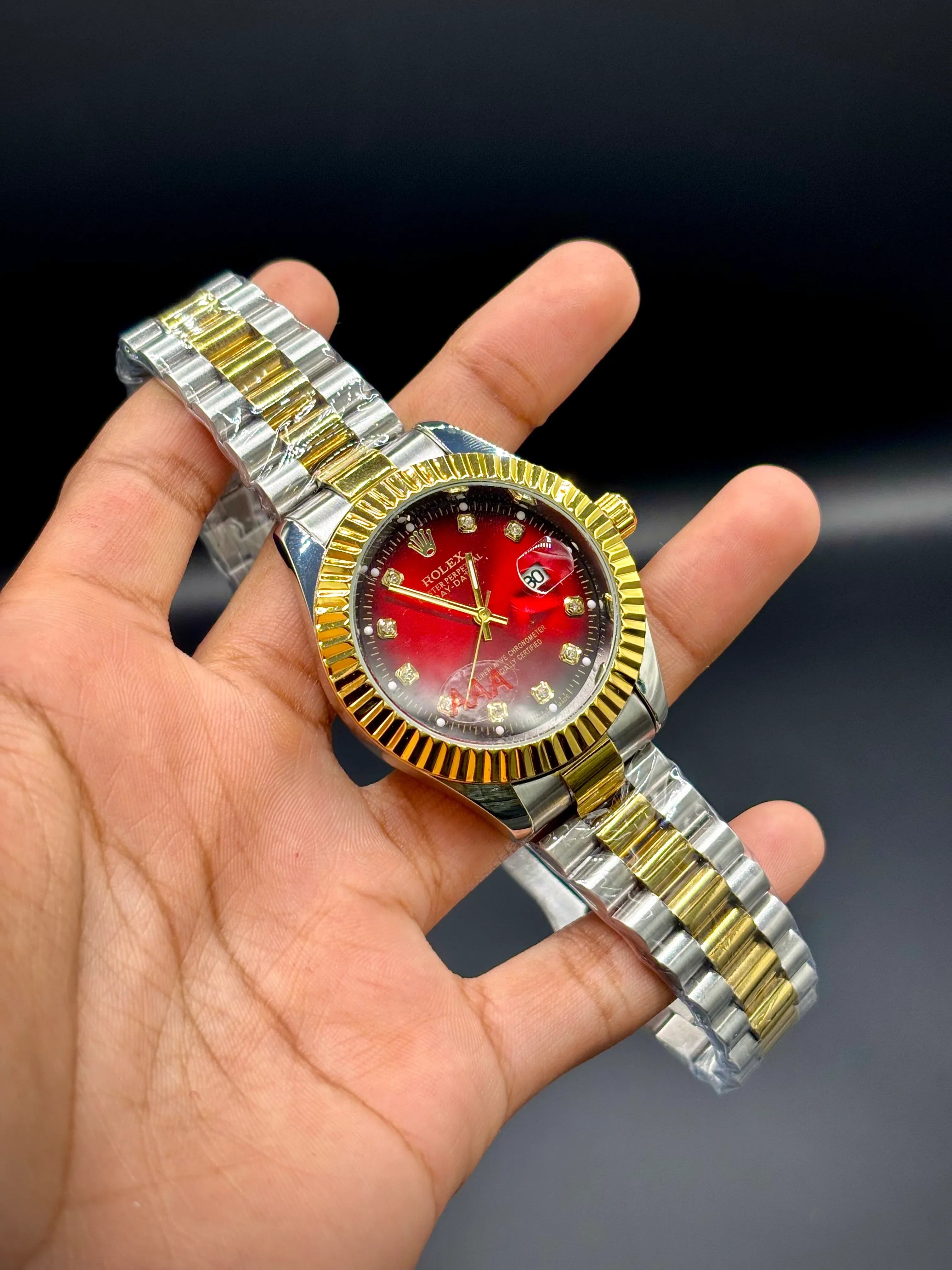 Gold Red Dial Two-Tone Chain Watch – Datejust 41 - elapse