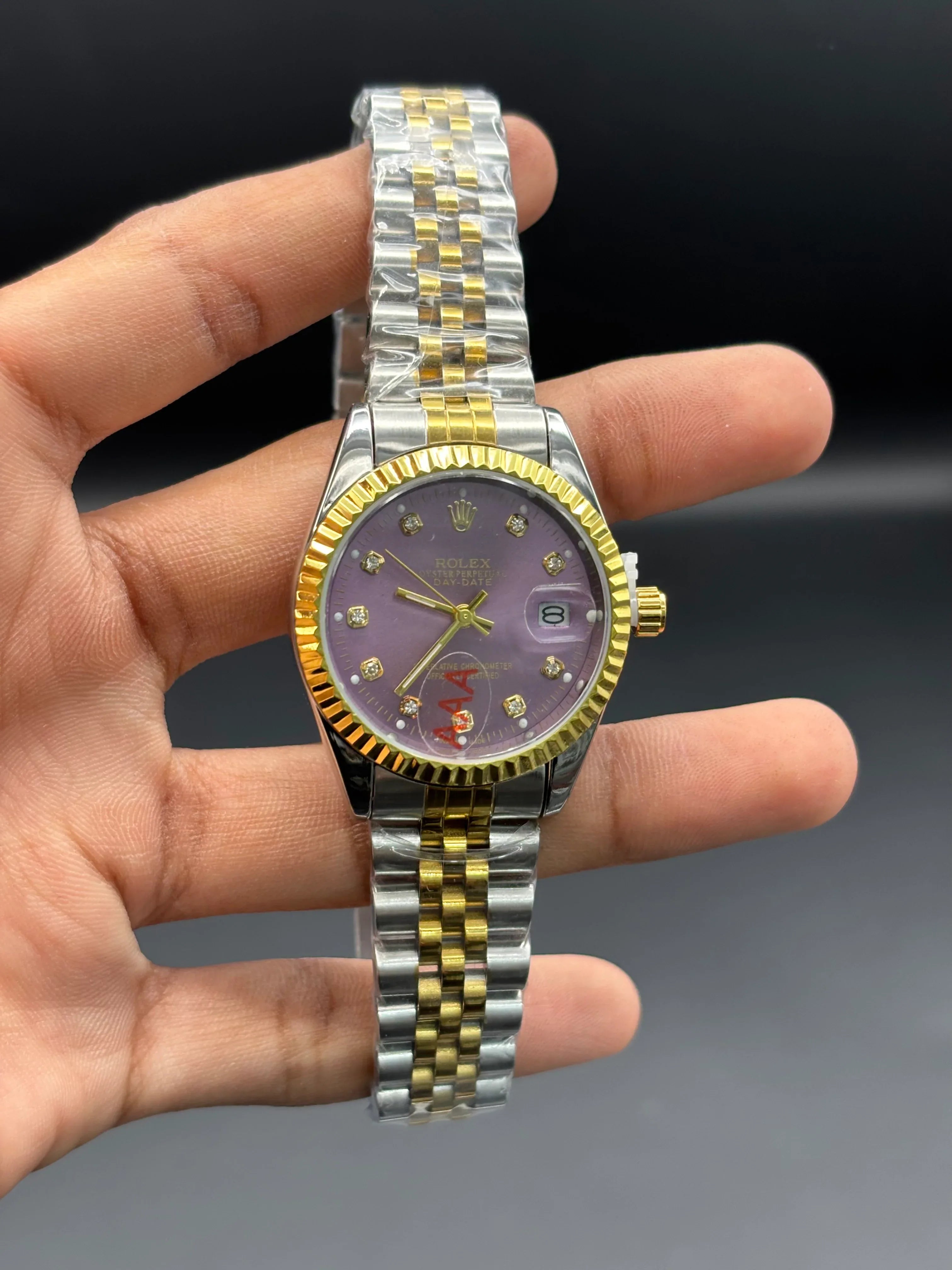 Rolex Datejust 31 – Two-Tone Everose Gold & Steel with Lavender Roman/Diamond Dial - elapse