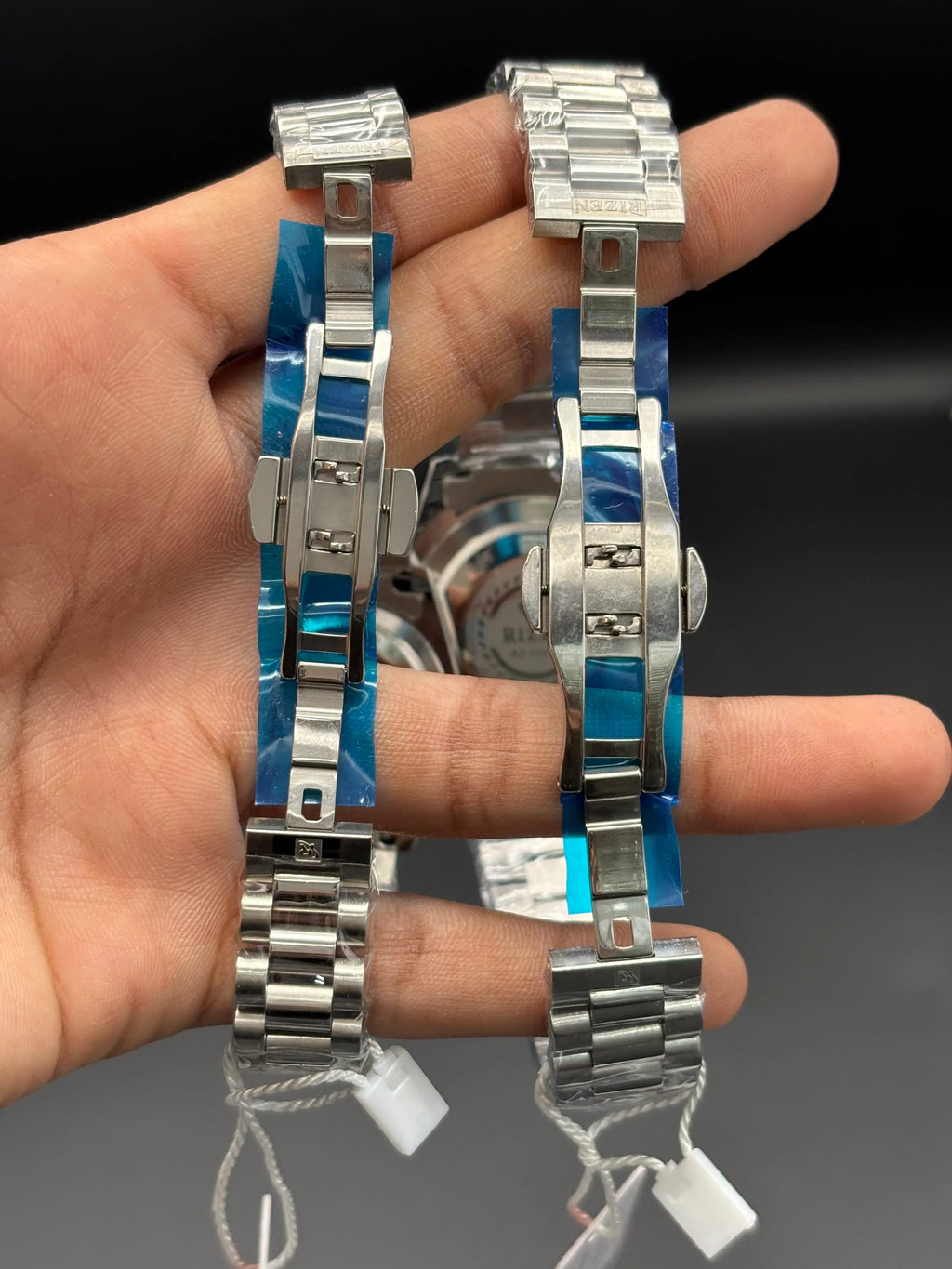 RIZEN Classic Silver Datejust Couple Watch Set – White Diamond Dial | Sapphire Glass - elapse