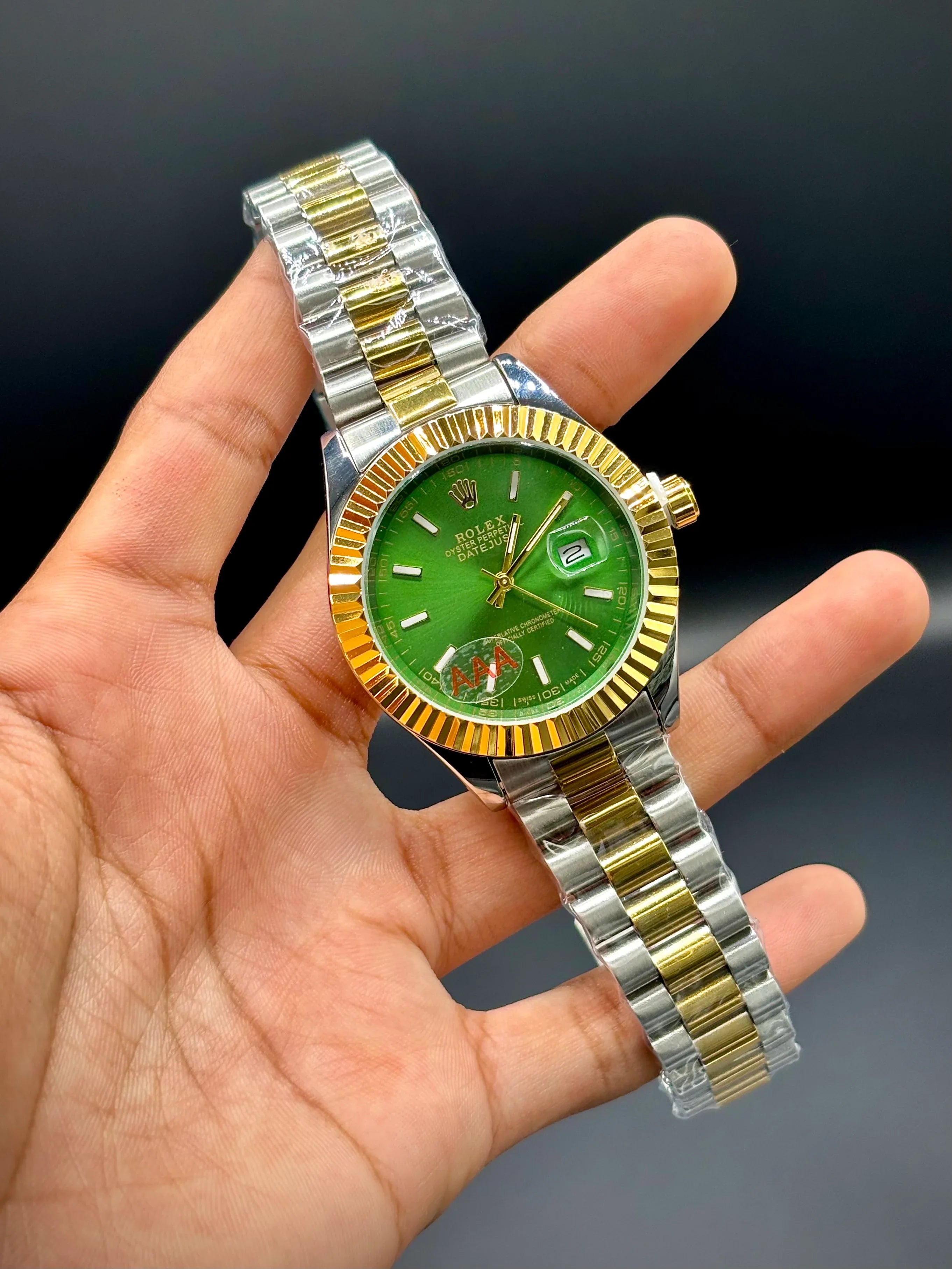 Green Dial Two-Tone Chain Watch – Datejust 41 - elapse